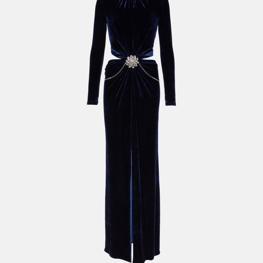RABANNE
Crystal-embellished velvet maxi dress